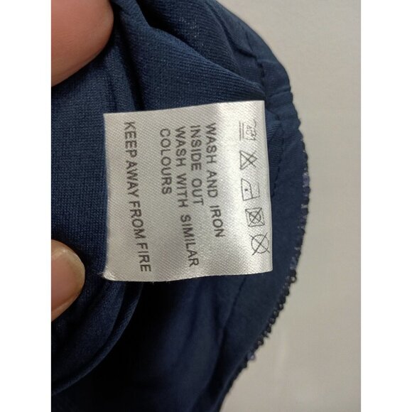 Madam Rage Womens Cocktail Dress Size 6 Navy Sequin Sleeveless Bodycon Mini - Picture 4 of 9